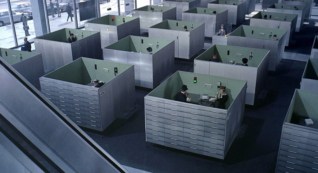 A still from Playtime by Jacques Tati